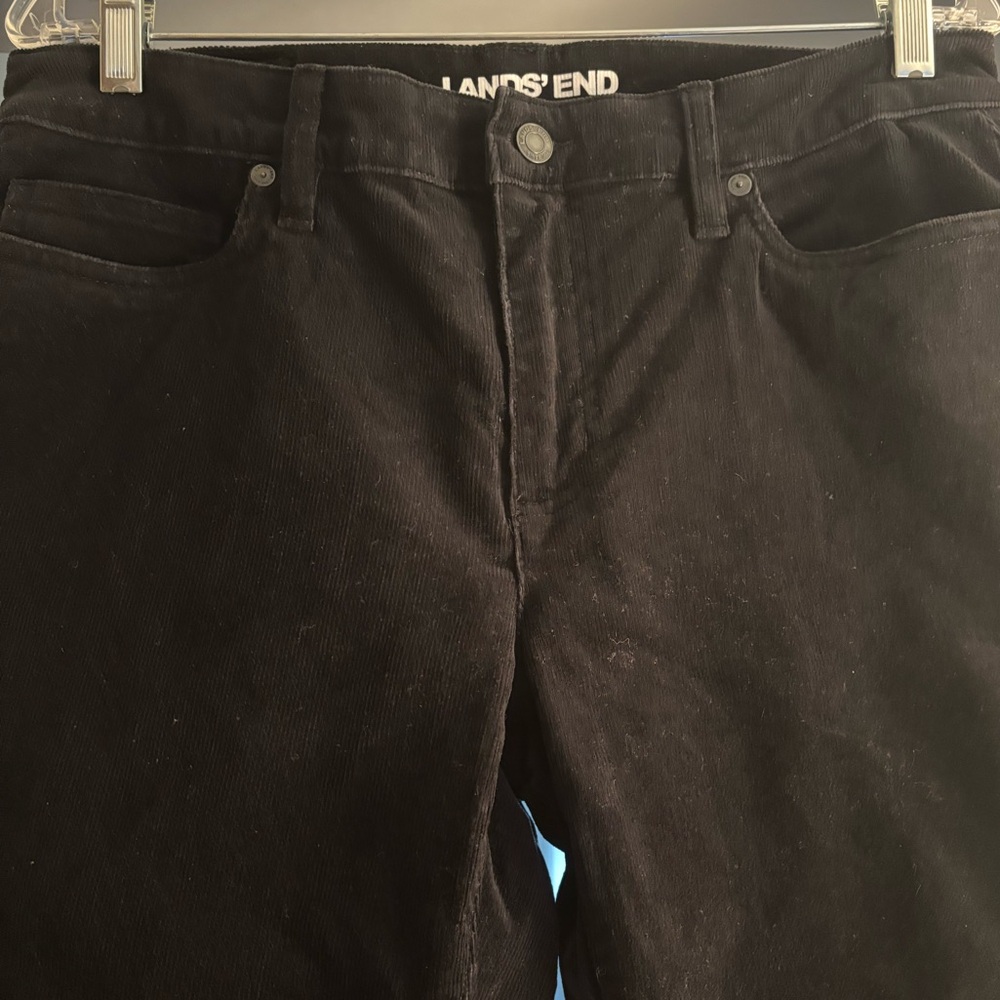 Lands' End Women’s Midnight Black Corduroy Trousers